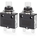 Thermal Circuit Breaker, DIYhz 15 Amp Push Button Manual Reset Circuit Breaker 32V DC 125/250VAC 50/60Hz with Quick Connect T