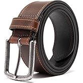 Fabio Valenti Men’s Casual Genuine Leather Jeans Belts 1 1/2" Wide Work Belt for Men