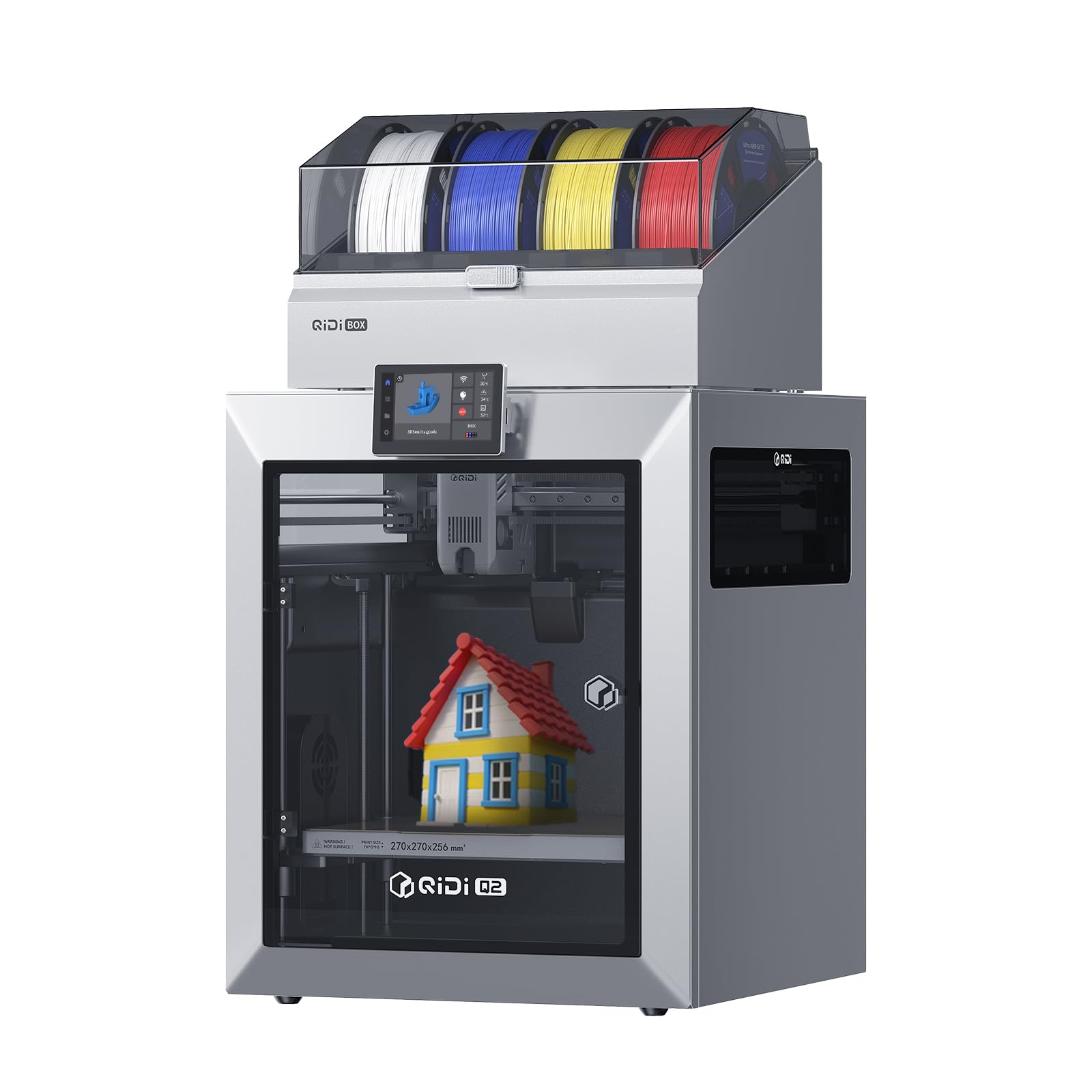Photo 1 of QIDI Q2 Combo 3D Printer, Enclosed FDM with 65? Heated Chamber, Ultra Air Filtration, 600mm/s High Speed, AI Camera, Full Auto Leveling, 270x270x256mm Build Volume, from Beginner to Expert