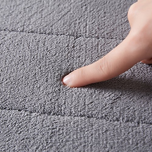 Bathroom Rugs, Set of 2 Memory Foam Bath Mat and U-shape Toilet Floor Rug (Gray)