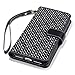 iPhone 8 Plus / iPhone 7 Plus Case - Terrapin iPhone 8 Plus Women's Case - Floral Etched Wallet Clutch - Card Slots - Money Pocket - ID Window - Wristlet - Magnetic Closure - Black