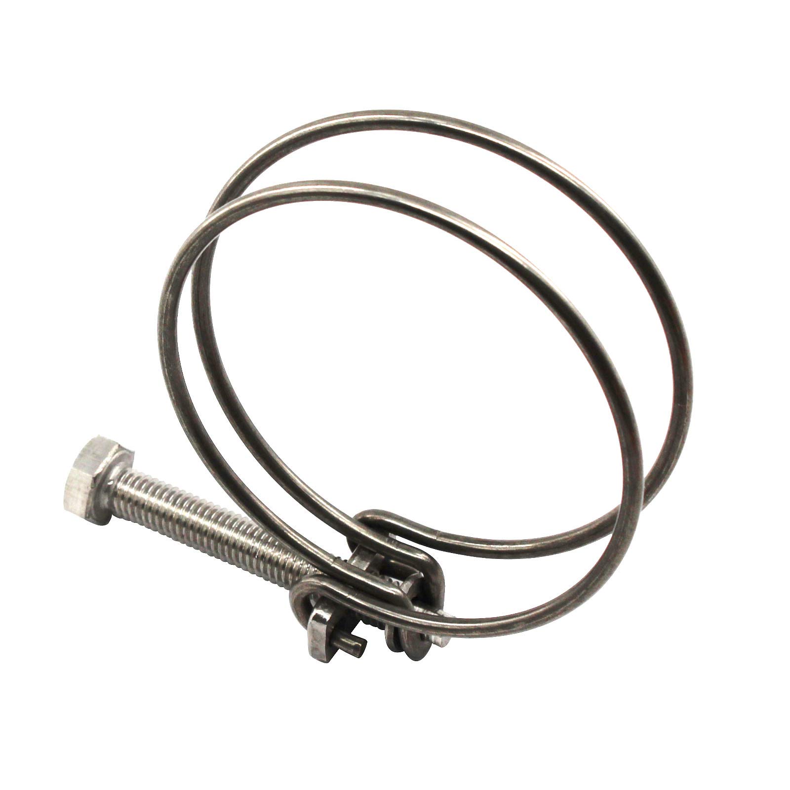 (6 Pieces) 21-25mm Double Wire Hose Clamp Pipe Tube Clamps 304 Stainless Steel Hose Clips