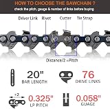 3 Pack Chainsaw Chain 20 Inch Bar 0.325 Pitch 0.058 Gauge 76 Links view 2