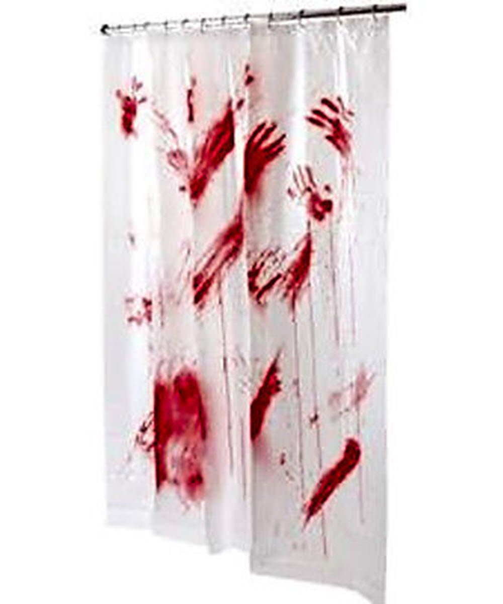 Bloody Shower Curtain 70" x 72" Bathroom Scary Decor Free 2 DAY Shipping Halloween B075R66V6M