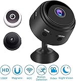WiFi Camera HD 1080P Mini Spy Camera Wireless Hidden Sensori NightVision Camera for Car Indoor Outdoor (White)