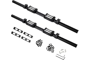 HOCPKOT 300mm/ 11.81 inch HGR20 Linear Guide kit,2pcs 300mm hgr20 Linear Rail with 4pcs HGH20CA Carriage Block and End Stop Block