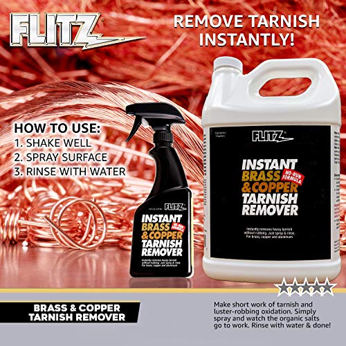 Flitz Brass and Copper Tarnish Remover, Powerful Organic Formula That