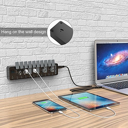 Micro USB 3.0 Data Hub, Sowtech 10 Ports Multiport External Charging