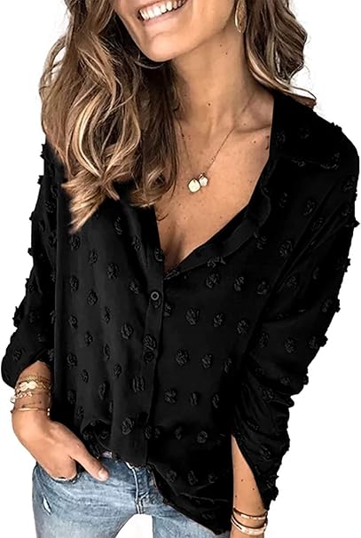 black v neck chiffon top