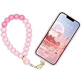 Penekin Silicone Phone Wrist Strap with Metal Tether Tab, Sparkling Phone Lanyard, Wristlet Strap for Cellphone and Camera (Pink)