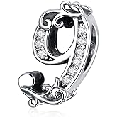 Lucky Number Charms For Pandora Bracelets - Sterling Silver Number 0-9 Charms fit Bracelets and Necklaces Jewelry Gift for Women Family Friends
