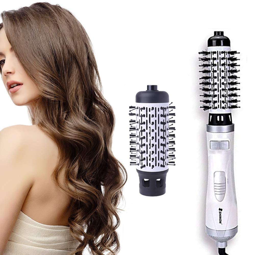 Warmluftbürste,Rotierende Warmluftbürste,Heißluftbürste Lockenwickler,Locke und Trocken in einem Schritt Rundbürstenföhn, 2 in 1 Haarstyler StylingbüRsten Elektrische Ionisch LockenbüRste