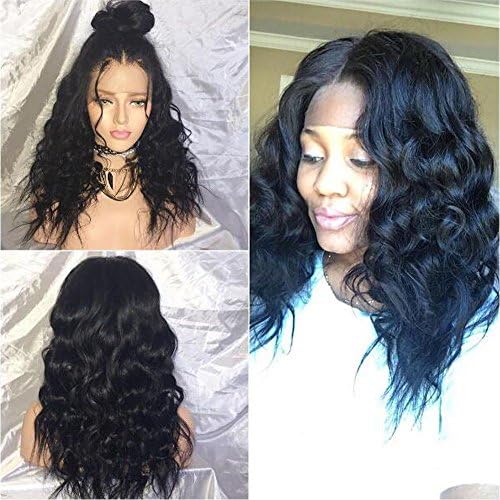 Middle Part Short Human Hair Lace Front Wigs with Baby Hair Virgin Brazilian Glueless Short Wavy Human Hair Bob Wig (12 Inch Lace Front Wig, Natural Color)