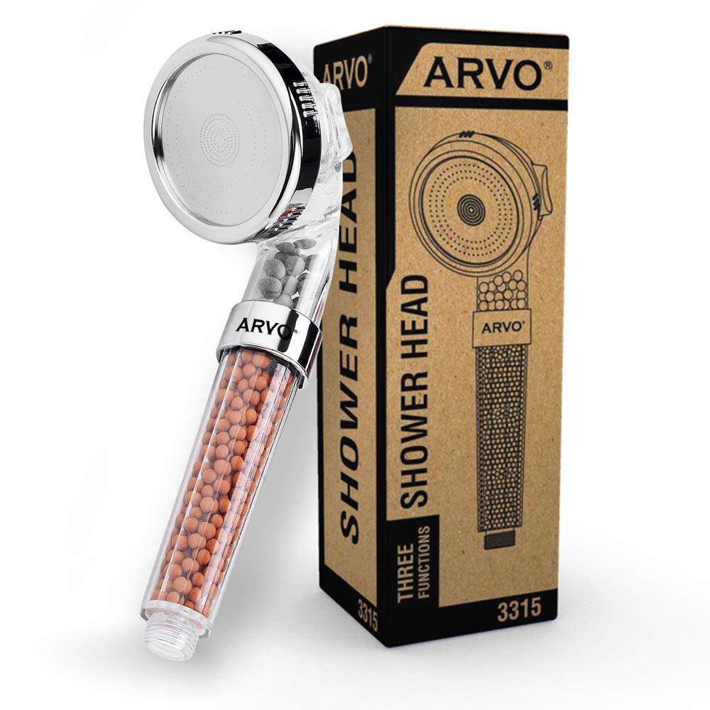 ARVO Shower Head 3 Mode Function, Ionic Shower Head Handheld Filter with Low Water Pressure & Water Saving