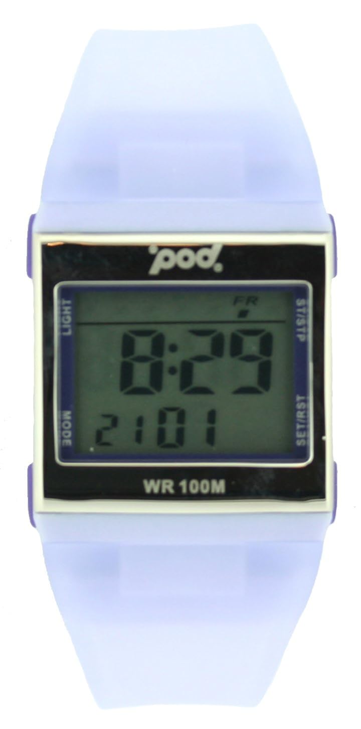 Pod Digital Watch With Purple/Lilac Strap POD78/C Amazon.co.uk Watches