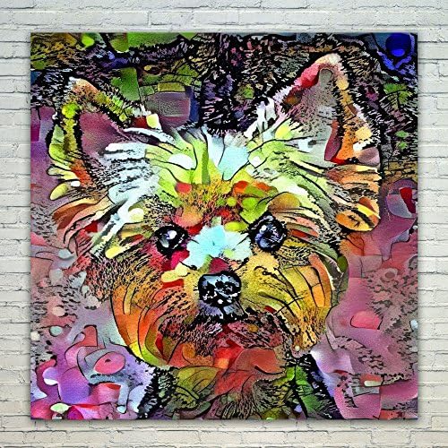 Dean Marten Art - Yorkshire Terrier Yorkie Lover 16x16 inch Modern Poster Prints Artwork Abstract Paintings Pictures Printed Wall Art for Home Office Decorations