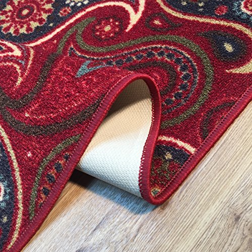 image for Maxy Home Kitchen Rugs and Mats - 2X6 - Non Skid, Rubber Backing, Wash