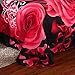Lovelyou Red Rose Black Skin Cotton Queen Size 3d Print Bedding Set (1 Duvet Cover + 1 Bed Sheet + 2 Pillow Case)