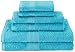 Superior Eco-Friendly Cotton 6-Piece Towel Set, Bathroom, Shower, Spa, Large and Small Assorted Towels for Home, Apartment, Dorm, 2 Bath, 2 Hand, 2 Face/Washcloth, Soft, Highly Absorbent, Turquoise