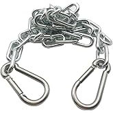 MIKMAYTOO 3/16" X 20" Trailer Safety Chain with Locking Carabiners Grade 30 (M5*20 Inch Trailer Safety Chain-1PCS)