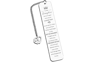 KINMES Daughter Gifts Bookmark from Mom Dad, Valentines Day Gifts for Daughter, Christmas Birthday Graduation Mothers Day Gifts for Daughter Stepdaughter, Daughter Wedding Gifts, Stocking Stuffers for Women