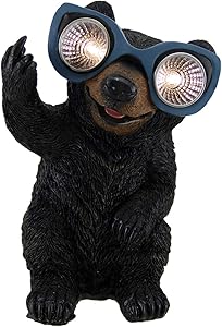 Zeckos Naughty Bear Solar Eyes LED Light Statue
