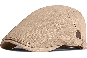 Xinveen Newsboy Hats for Men Flat Cap Cotton Adjustable Breathable Irish Cabbie Ivy Driving Hunting Hat