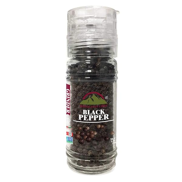 HIMALAYAN CHEF BLACK PEPPER GLASS GRINDER-1.76OZ