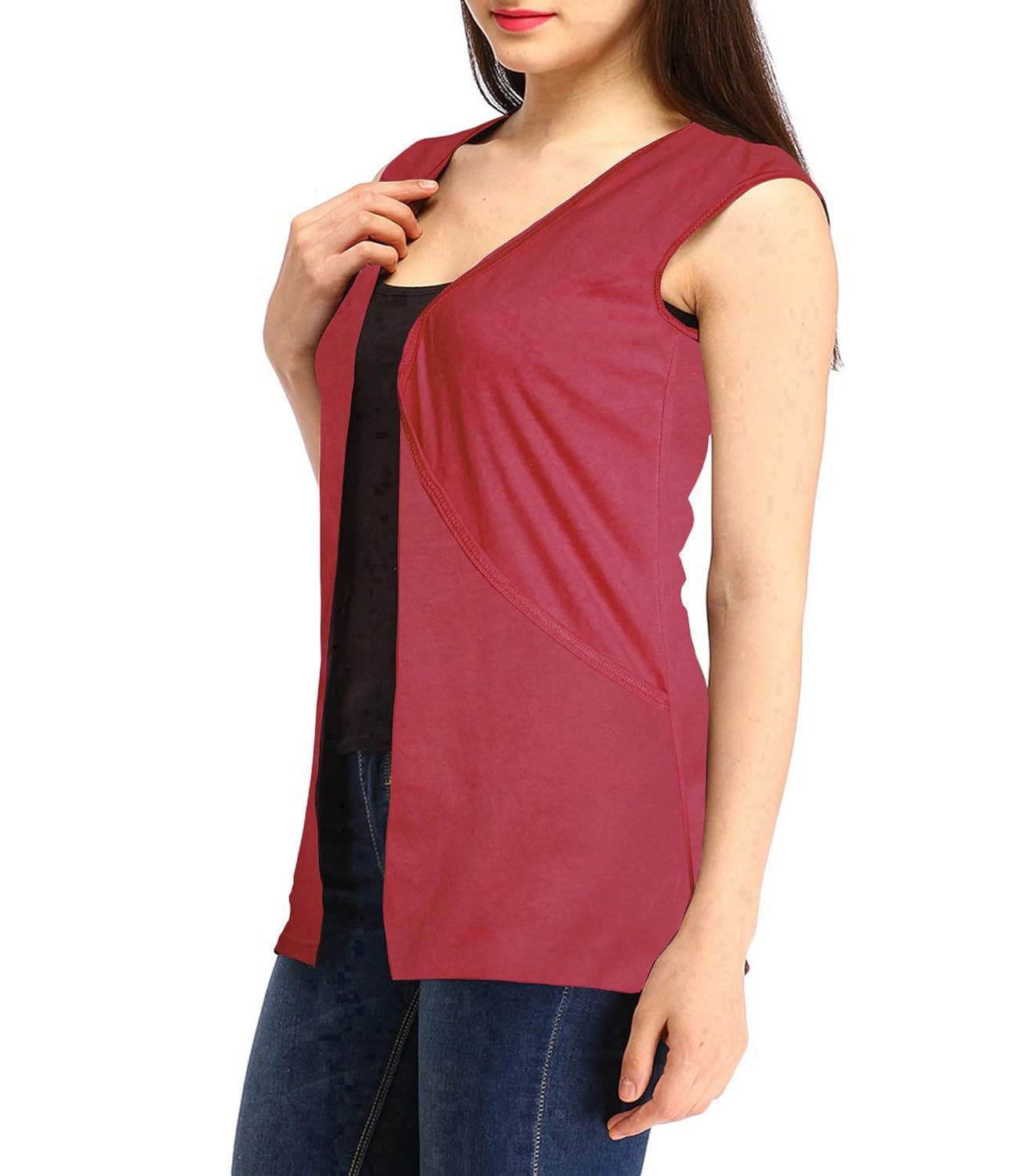 uniq shurgs for womens latest sleeveless with pocket (maroon)