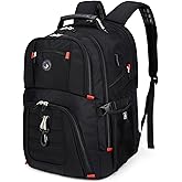 SHRRADOO Extra Large 50L Travel Laptop Backpack with USB Charging Port, College High School Backpack Airline Approved Business Work Bag Fits 17 Inch Computer for Men Women