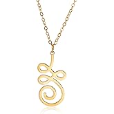 Amaxer Adjustable Unalome Symbol Necklace Stainless Steel Buddhist Meditation Jewelry for Yoga & Spiritual Seekers