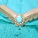 Pettigirl Girls Teal & Gold Princess Dress Up Costume 2Piece Pants Outfit (4 Years, Arabian Costume+Wig)