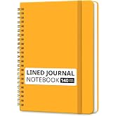 Taja Lined Spiral Notebook for Work, 5.7"x7.9" Spiral Journal College Ruled | Yellow, Journals for Writing, Hardcover Work No