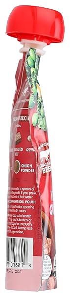 HAPPY BABY ORGANICS SAVORY BLENDS STAGE 3 BABY FOOD PUREE, GRASS-FED BEEF, MARKET VEGETABLES & QUINOA STEW POUCH – 3.5 OUNCE