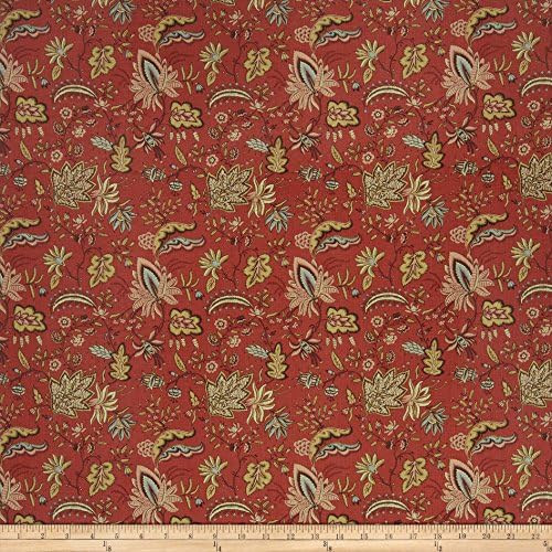 French General Josephine Linen Rural Red Fabric by The Yard