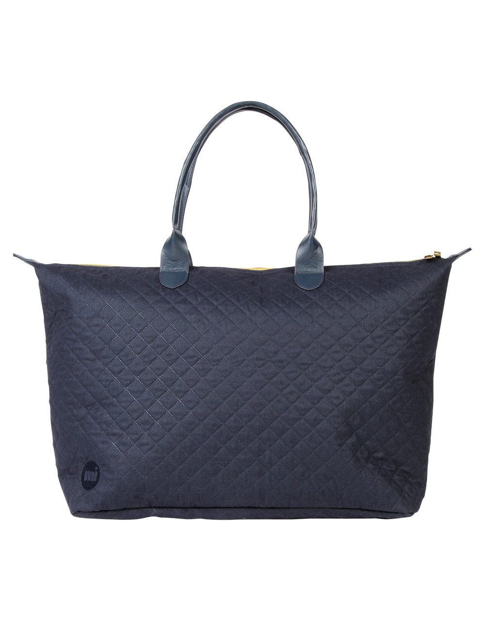 Mi-Pac Womens Weekender Canvas and Beach Tote Bag Quilted Navy