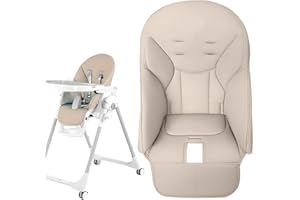GENERIC High Chair Cover Replacement, High Chair Seat Soft Cushion, Comfortable Cushion PU Leather, Suitable for Peg Perego, Siesta Zero3, Baoneo, Beige