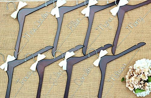 Set of 8 Bridal Hangers, Custom Hangers, Unique Gift, Personalized Wedding Hangers, Bridesmaid Gift, Bride Hanger, Mrs Hanger