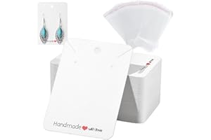 XIANNVXI Earring Cards 100Pcs Earring Display Card for Selling,with Packaging Bags for Earrings Necklace Jewelry Holder Cards -White Earring Card(2''W-3''L)