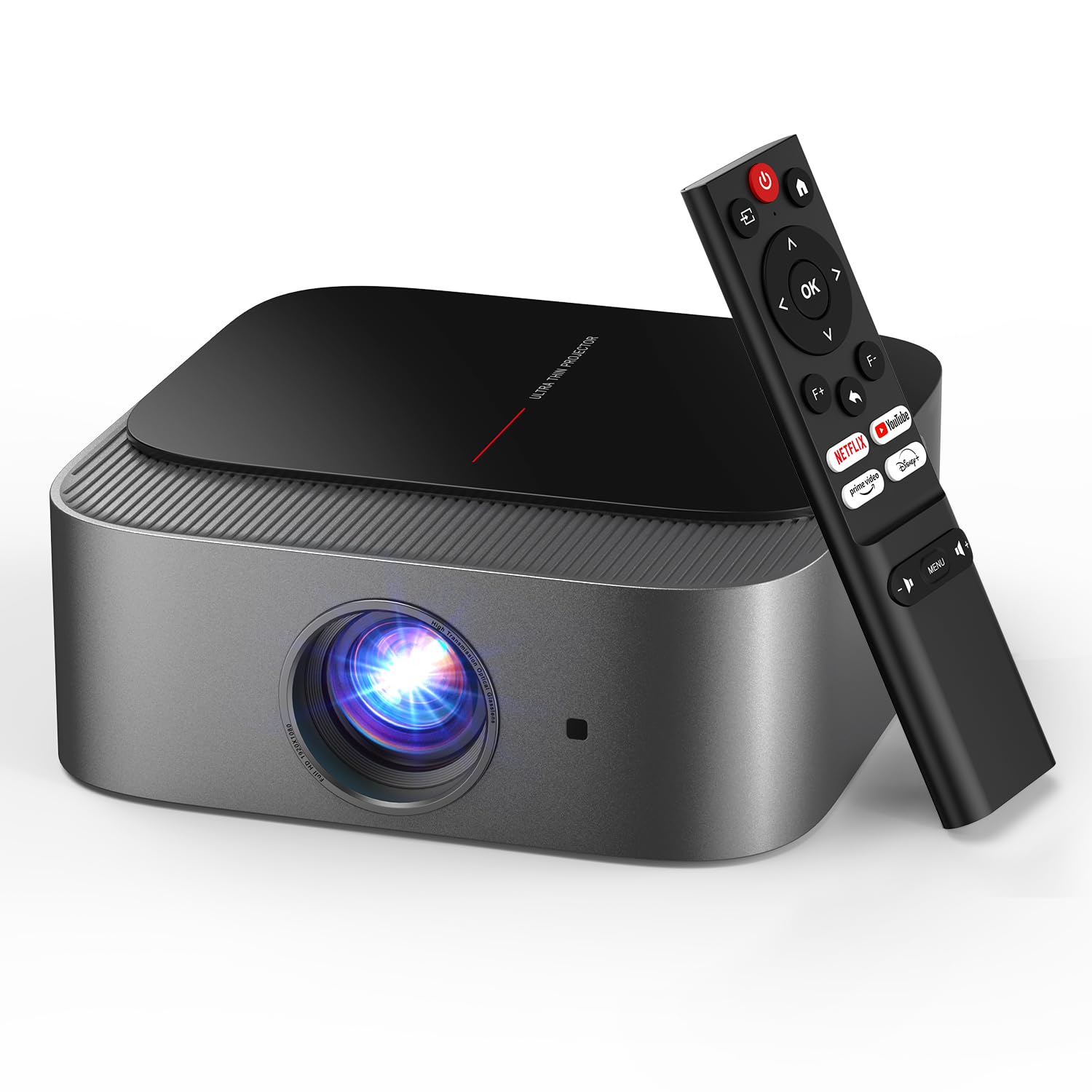 Photo 1 of [386+ Built-in Apps] DBPOWER E2 Smart Projector with WiFi and Bluetooth, Native 1080P Mini Projector Compatible with Netflix, Youtube, Disney+, Hulu, Max & Crunchyroll, Electric Focus & Carry Case