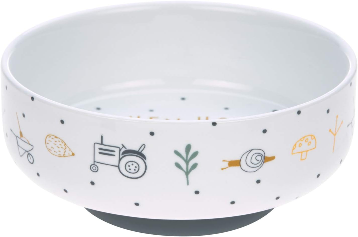 LÄSSIG Tableware set porcelain children's tableware set plate bowl cup with silicone ring non-slip children's tableware/ Garden Explorer boys - Image 5