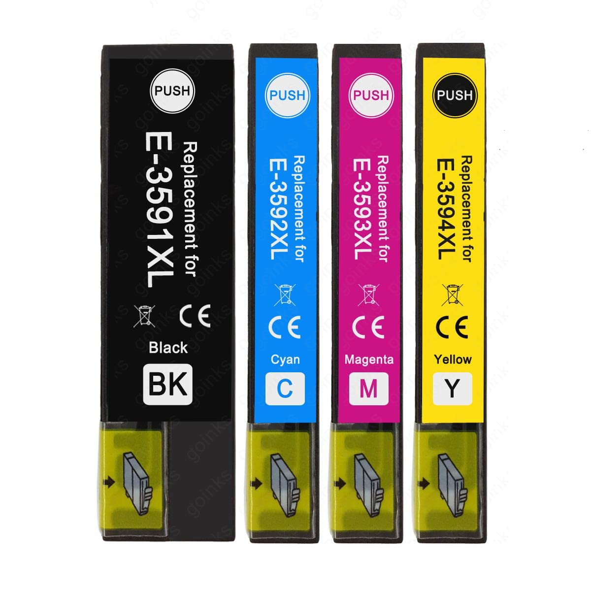 Go Inks 1 Set of 4 Ink Cartridges to replace Epson T3596 (35XL Series) Compatible/non-OEM for Epson Expression Home Printers (4 Inks)