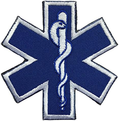 SpaceCar Star of Life EMT EMS Medic Cross Tactical Morale Badge Decal Patch Hook &amp; Loop 2.75" x 2.75"