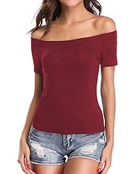 Fuinloth Women's Off Shoulder Tops, One Shoulder