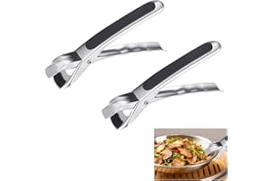 2pcs Hot Plate Grippers, Stainless Steel Anti Scald Bowl Tong Dish Pan Holder Clips Practical Kitchen Utensil Accessories for