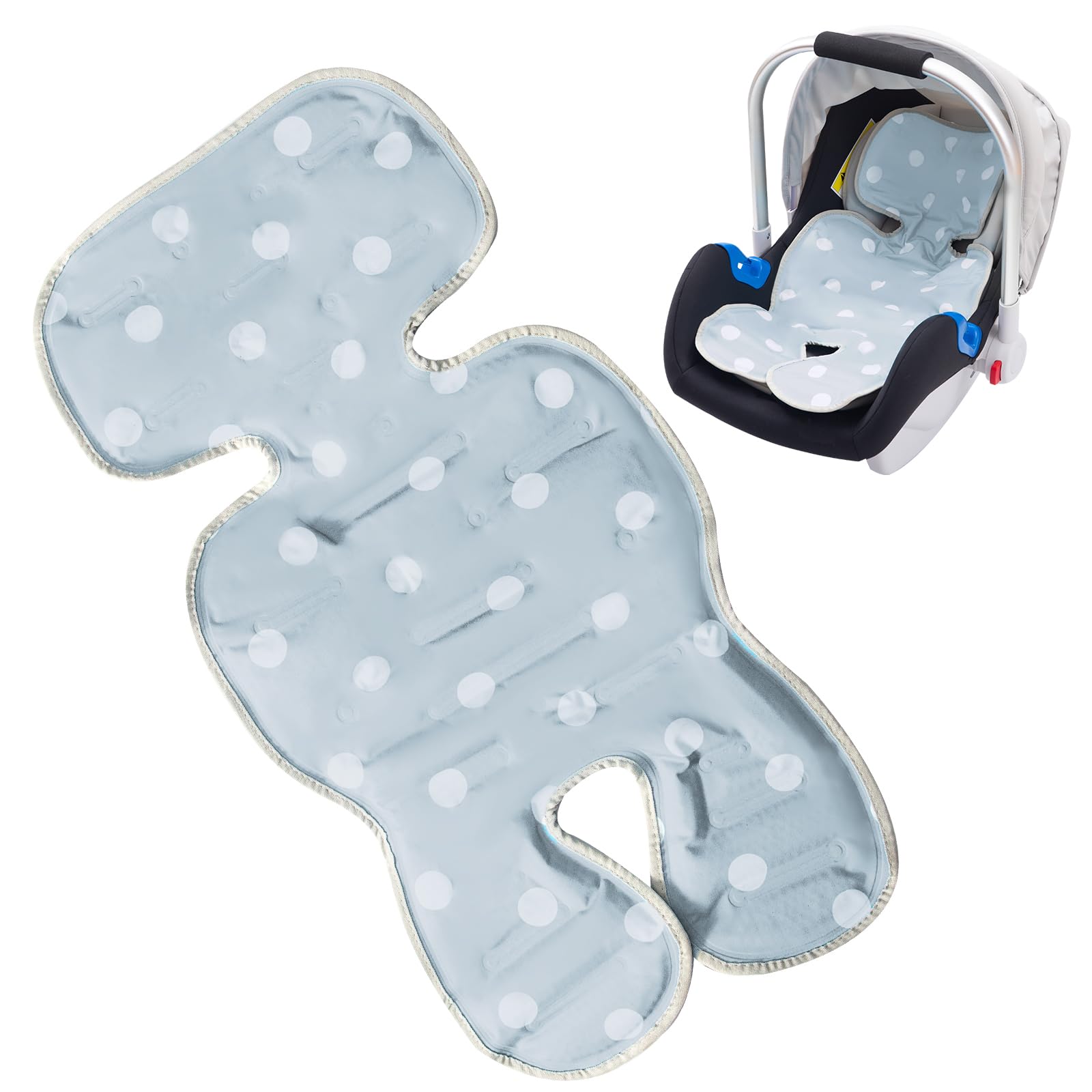 Photo 1 of Car Seat Cooling Pad for Baby, 2 in 1 Reversible Car Seat Cooler, Summer Infant Car Seat Cooling Cushion, Multifunctional Stroller Cooling Pad Liners for Carrier, Chair, Swing (Grey)