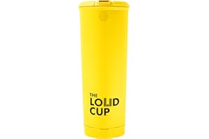 LOUD CUP The LoudCup 20 oz Tumbler + Integrated Stadium Horn (Canary Yellow) - Reusable Water Bottle for Sports Fans - Worlds Loudest Cup for Noisy Fans on Game Day & Tailgating