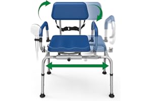 Loyoda FSA/HSA Eligible Sliding Shower Chair Tub Transfer Bench for Bathtub with Swivel Seat, Padded Shower Bench with Pivoti