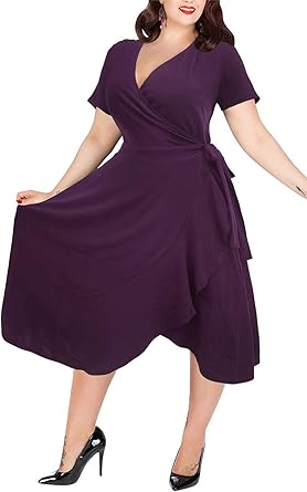 plus size wrap dress amazon