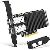 10Gb Dual LAN SFP PCI-e Network Card, Intel 82599(X520-DA2) Controller, NICGIGA 10Gbps Ethernet Adapter, 2 * 10Gbe SFP+ Port,